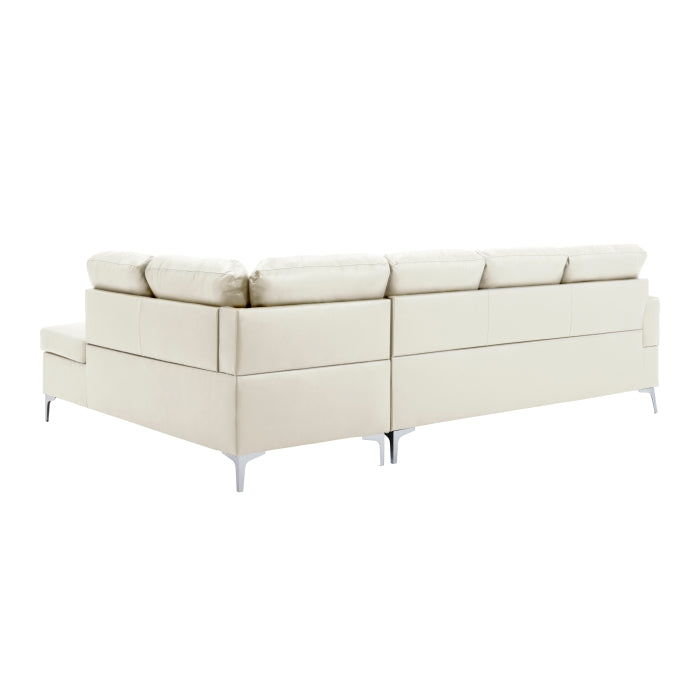 Homelegance - Barrington 3-Piece Sectional with Right Chaise and Ottoman in White - 8378WHT*3 - GreatFurnitureDeal