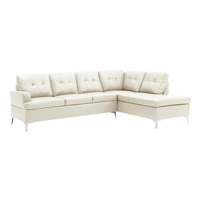 Homelegance - Barrington 2-Piece Sectional with Right Chaise - 8378WHT*2 - GreatFurnitureDeal