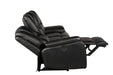 GFD Home - Hong Kong 3 Piece Power Reclining Sofa Set made with Faux Leather in Black - GreatFurnitureDeal