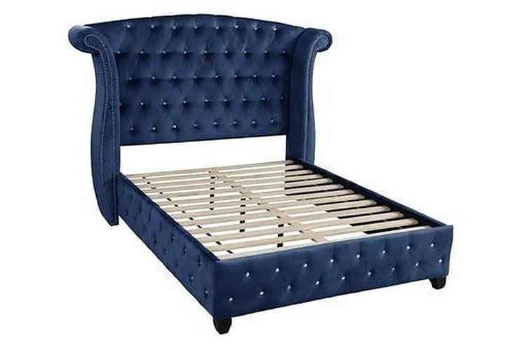 GFD Home - Sophia King bed Blue - GreatFurnitureDeal