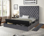 GFD Home - Nora Full Size Tufted Upholstery Storage Bed made with Wood in Gray - GreatFurnitureDeal