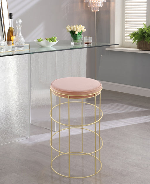 Meridian Furniture - Rebar Velvet Counter Stool Set of 2 in Pink - 940Pink-C - GreatFurnitureDeal