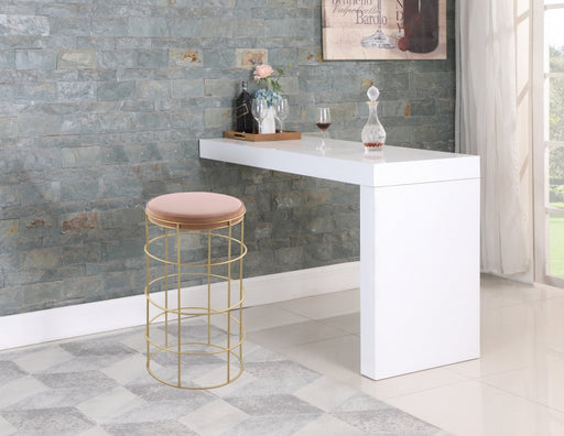 Meridian Furniture - Rebar Velvet Bar Stool Set of 2 in Pink - 941Pink-C - GreatFurnitureDeal