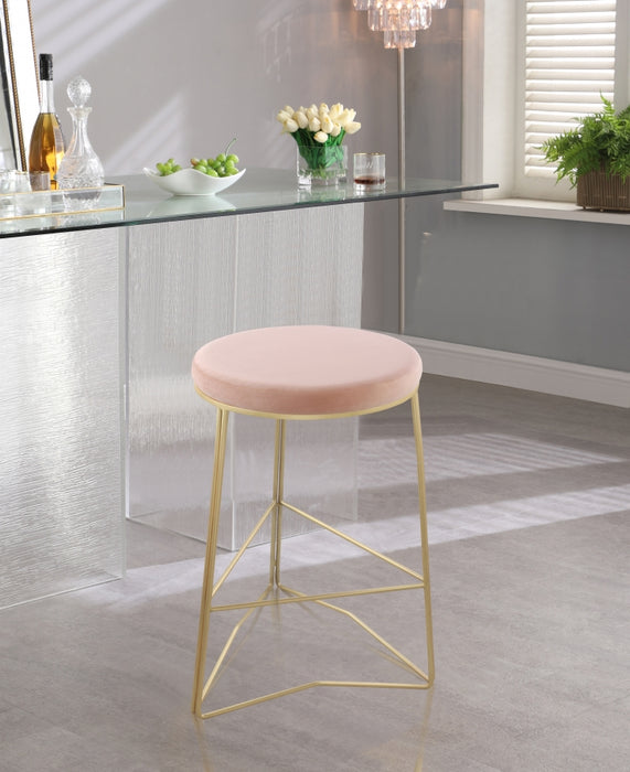 Meridian Furniture - Tres Velvet Counter Stool Set of 2 in Pink - 942Pink-C