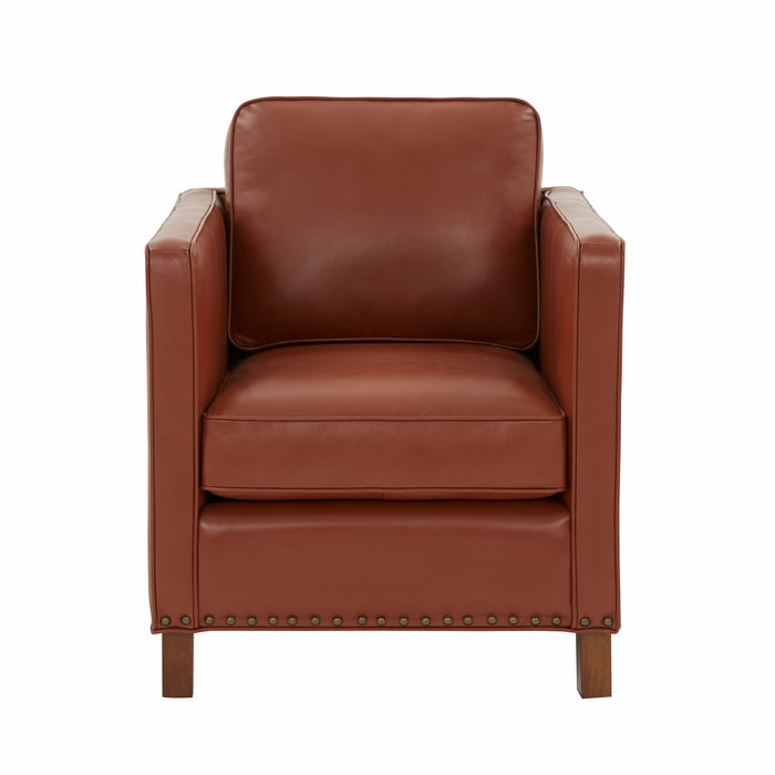 GFD Home - Elizabeth Top Grain Leather Arm Chair - GreatFurnitureDeal