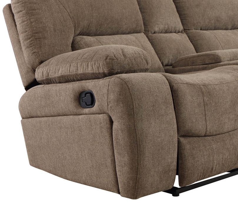 GFD Home - Ohio Manual Recliner 2 Pc Living Room Set Made With Chenille Upholstery in Brown - GreatFurnitureDeal