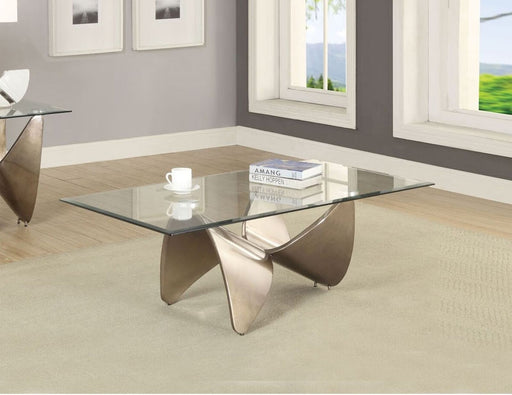 Acme Furniture - Widforss Antique Silver & Clear Glass Coffee Table - 84535