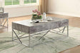 Acme Furniture - Burgo Faux Marble & Chrome Coffee Table - 84575