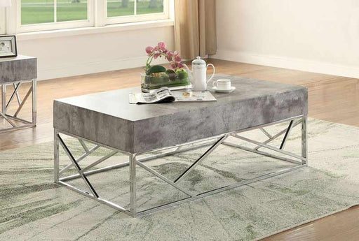 Acme Furniture - Burgo Faux Marble & Chrome Coffee Table - 84575