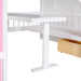 GFD Home - Full-Over-Full Bunk Bed with Changeable Table , Bunk Bed Turn into Upper Bed and Down Desk - Pink - GreatFurnitureDeal