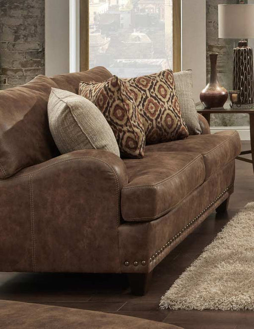 Franklin Furniture - Indira Faux Leather 3 Piece Living Room Set - 848-3SET-WALNUT - GreatFurnitureDeal