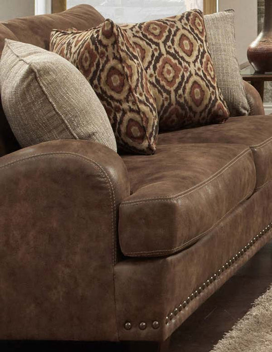 Franklin Furniture - Indira Faux Leather 4 Piece Living Room Set - 848-4SET-WALNUT