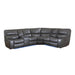 Homelegance - Pecos 3-Piece Modular Power Reclining Sectional with Left Console and LED in Gray - 8480GRY*3SCPD - GreatFurnitureDeal