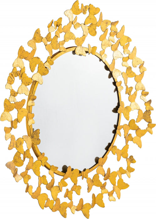 Meridian Furniture - Butterfly Mirror in Gold - 470-M - GreatFurnitureDeal