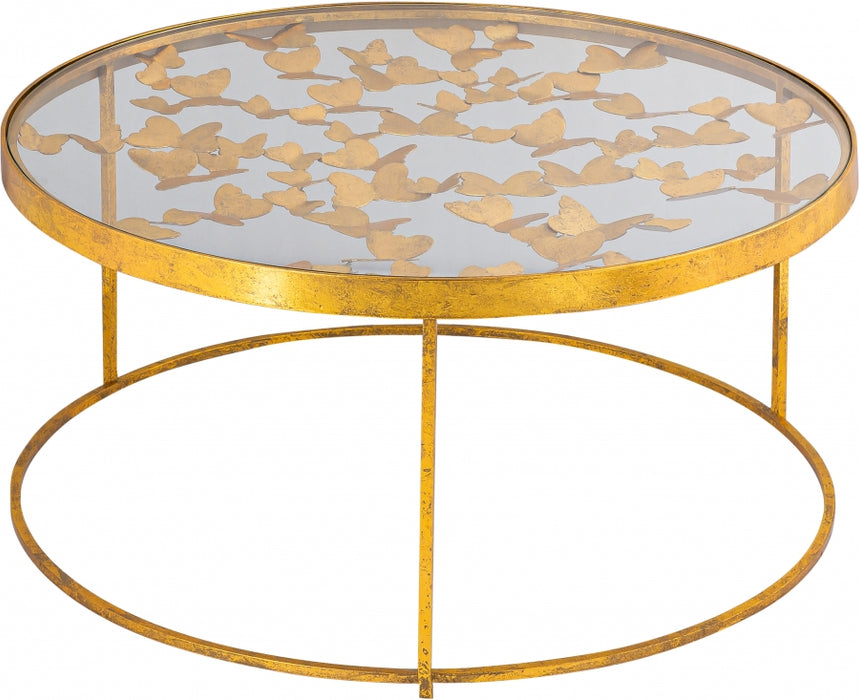 Meridian Furniture - Butterfly Coffee Table in Gold - 470-C