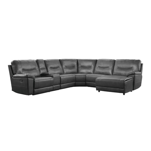 Homelegance - Columbus 6-Piece Modular Reclining Sectional with Right Chaise - 8490GRY-6LRRC - GreatFurnitureDeal