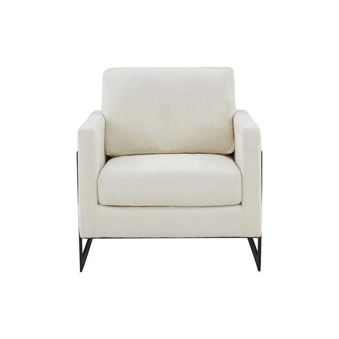 GFD Home - Modrest Prince Contemporary Cream & Black Fabric Accent Chair - GreatFurnitureDeal
