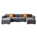 GFD Home - Modular U Shape Sectional Fabric Sofa (Grey) - GreatFurnitureDeal