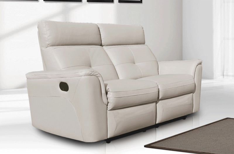 ESF Furniture - 8501 Loveseat w/2 Recliners in White - 8501-L