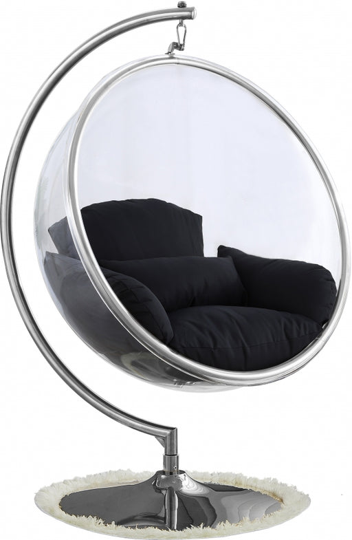 Meridian Furniture - Luna Acrylic Swing Bubble Accent Chair in Black - 507Black - GreatFurnitureDeal