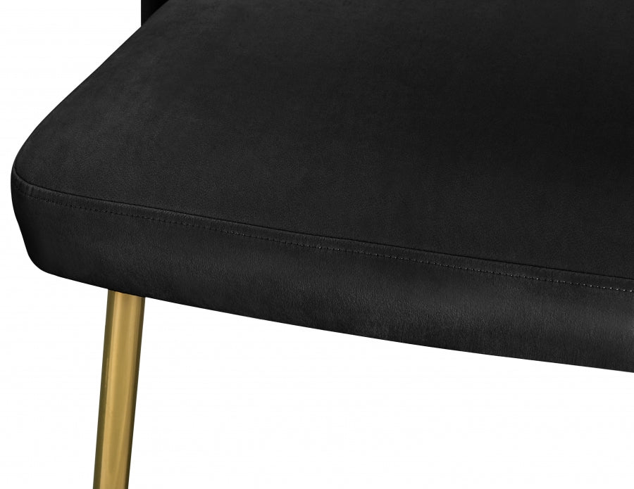 Meridian Furniture - Logan Velvet Dining Chair Set of 2 in Black - 990Black-C