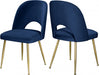 Meridian Furniture - Logan Velvet Dining Chair Set of 2 in Navy - 990Navy-C - GreatFurnitureDeal