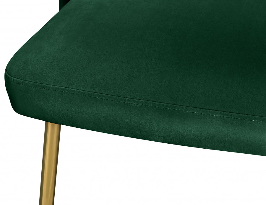 Meridian Furniture - Logan Velvet Dining Chair Set of 2 in Green - 990Green-C - GreatFurnitureDeal