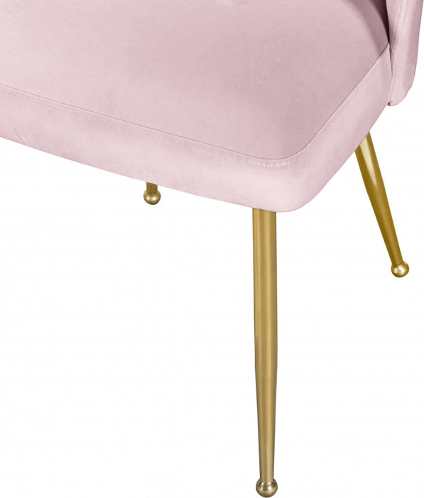 Meridian Furniture - Logan Velvet Dining Chair Set of 2 in Pink - 990Pink-C - GreatFurnitureDeal