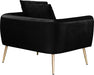 Meridian Furniture - Quinn Velvet Chair in Black - 639Black-C - GreatFurnitureDeal
