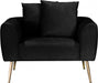 Meridian Furniture - Quinn 3 Piece Living Room Set in Black - 639Black-S-3SET - GreatFurnitureDeal