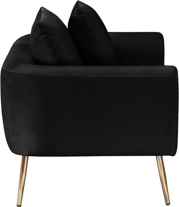 Meridian Furniture - Quinn 3 Piece Living Room Set in Black - 639Black-S-3SET - GreatFurnitureDeal