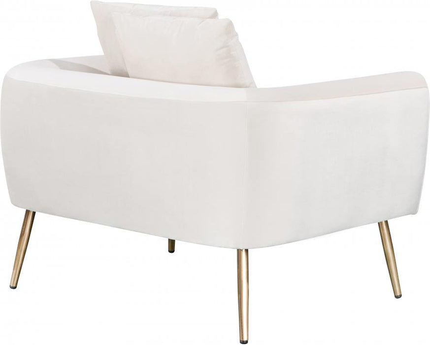 Meridian Furniture - Quinn Velvet Chair in Cream - 639Cream-C - GreatFurnitureDeal