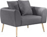 Meridian Furniture - Quinn Velvet Chair in Grey - 639Grey-C - GreatFurnitureDeal