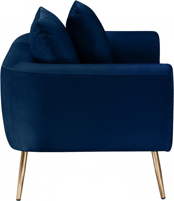 Meridian Furniture - Quinn Velvet Chair in Navy - 639Navy-C - GreatFurnitureDeal