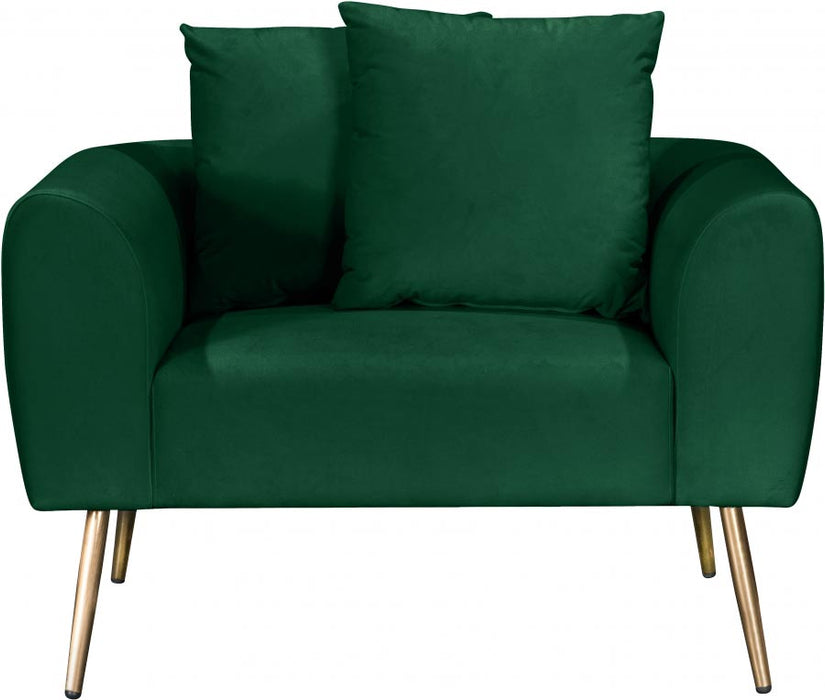 Meridian Furniture - Quinn Velvet Chair in Green - 639Green-C - GreatFurnitureDeal