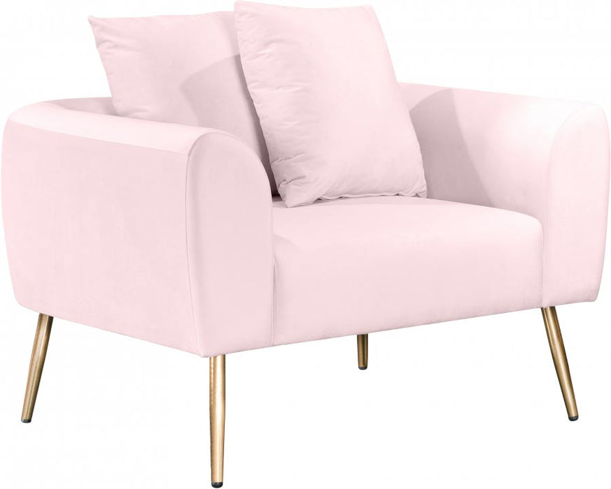 Meridian Furniture - Quinn Velvet Chair in Pink - 639Pink-C - GreatFurnitureDeal