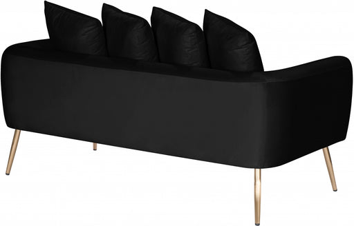 Meridian Furniture - Quinn Velvet Loveseat in Black - 639Black-L - GreatFurnitureDeal