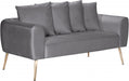 Meridian Furniture - Quinn Velvet Loveseat in Grey - 639Grey-L - GreatFurnitureDeal