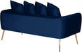 Meridian Furniture - Quinn Velvet Loveseat in Navy - 639Navy-L - GreatFurnitureDeal