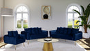 Meridian Furniture - Quinn 3 Piece Living Room Set in Navy - 639Navy-S-3SET - GreatFurnitureDeal