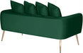 Meridian Furniture - Quinn Velvet Loveseat in Green - 639Green-L - GreatFurnitureDeal