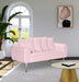 Meridian Furniture - Quinn Velvet Loveseat in Pink - 639Pink-L - GreatFurnitureDeal