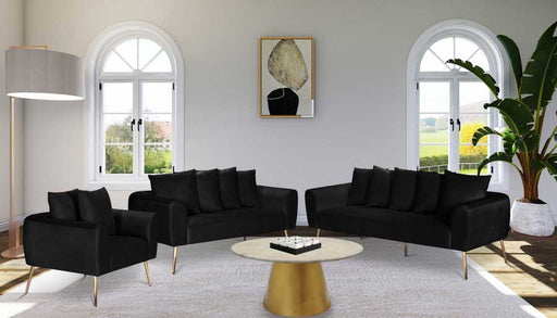 Meridian Furniture - Quinn Velvet Chair in Black - 639Black-C - GreatFurnitureDeal