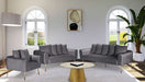 Meridian Furniture - Quinn Velvet Loveseat in Grey - 639Grey-L - GreatFurnitureDeal