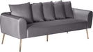 Meridian Furniture - Quinn Velvet Sofa in Grey - 639Grey-S - GreatFurnitureDeal