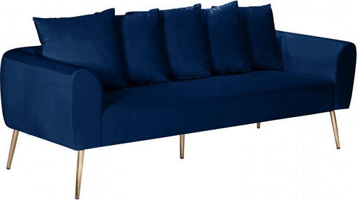 Meridian Furniture - Quinn Velvet Sofa in Navy - 639Navy-S - GreatFurnitureDeal
