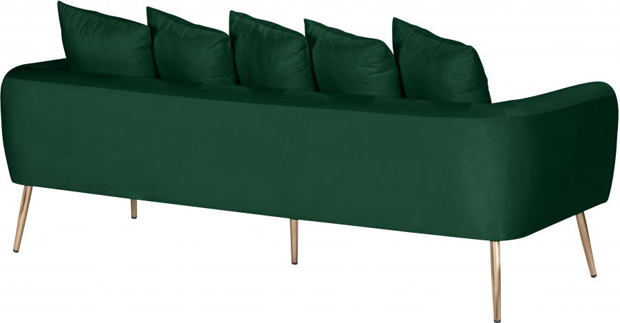 Meridian Furniture - Quinn Velvet Sofa in Green - 639Green-S - GreatFurnitureDeal