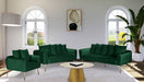 Meridian Furniture - Quinn Velvet Loveseat in Green - 639Green-L - GreatFurnitureDeal