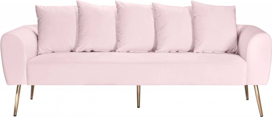 Meridian Furniture - Quinn Velvet Sofa in Pink - 639Pink-S - GreatFurnitureDeal