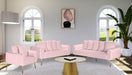 Meridian Furniture - Quinn Velvet Sofa in Pink - 639Pink-S - GreatFurnitureDeal